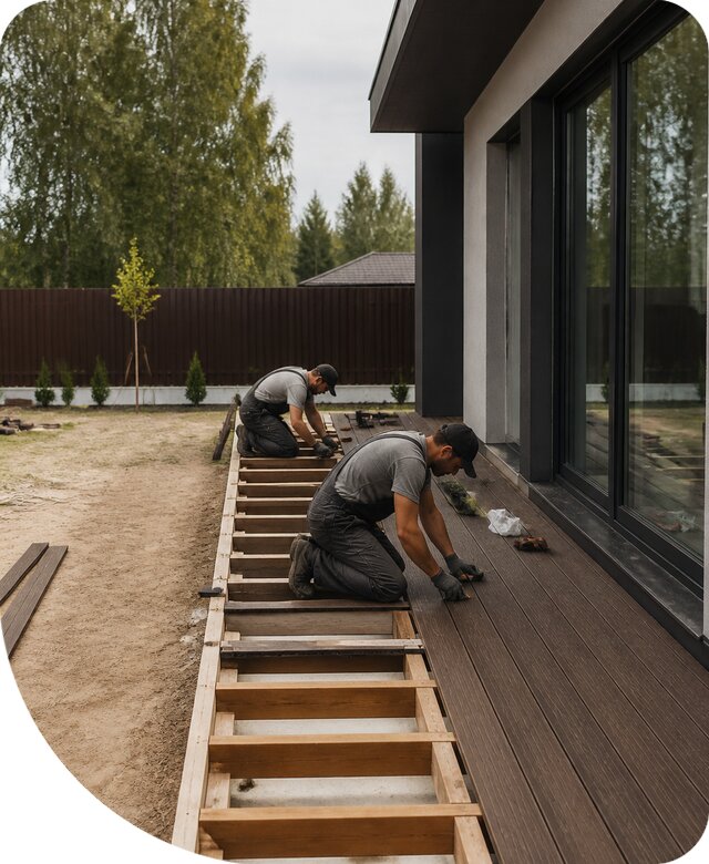 Профессиональный монтаж террасной доски в Воскресенске под ключ